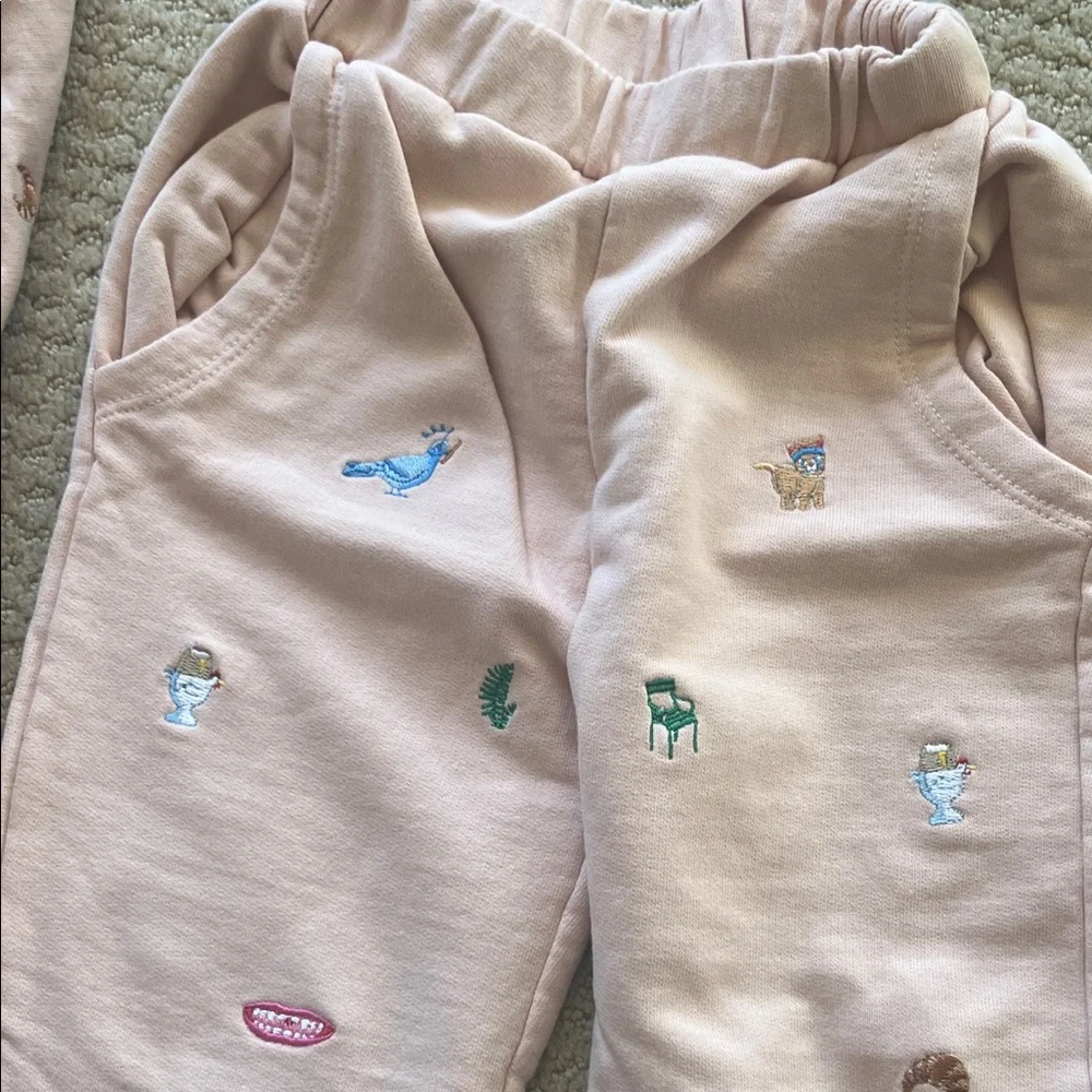 OEUF Kids Pink Embroidered JOGGER Set - Picture 5 of 6